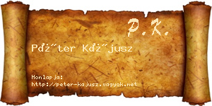 Péter Kájusz névjegykártya